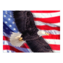 American Eagle & Flag Invitation