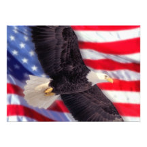 American Eagle & Flag Invitation
