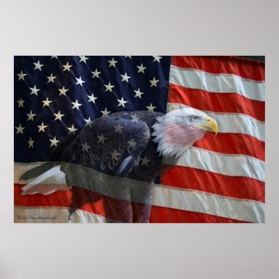 american flag eagle pictures. American Eagle Flag Print by