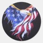 American Eagle Flag Round Sticker