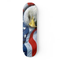 American Eagle + Flag Custom Skate Board