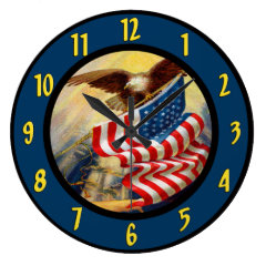 American Eagle Flag Wall Clock