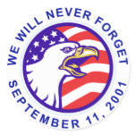 American eagle remember 9-11 USA flag Round Stickers