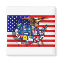 American Eagle US flag USA states magnets by Funkart American Eagle US flag USA states magnets