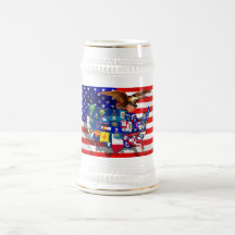 American Eagle US flag USA states Mugs