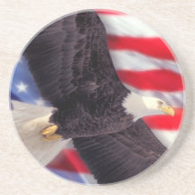 American Eagle with American Flag Coaster