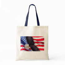 American Eagle with American Flag Tote Bag
