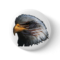American Eagle with Flag Pinback Button
