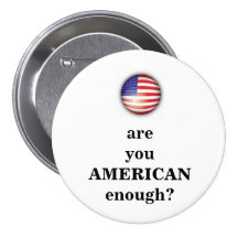 American Enough - simple Pinback Button