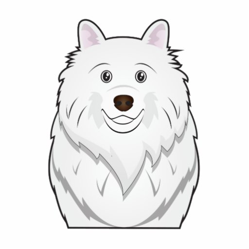 American Eskimo Cartoon Portrait Photo Cutout | Zazzle