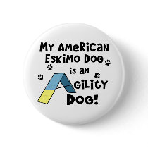 American Eskimo Dog Agility Dog buttons by MenagerieMayhem American Eskimo Dog Agility Dog buttons