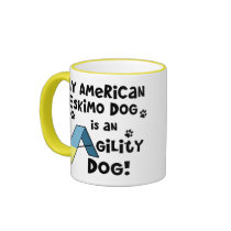 American Eskimo Dog Agility Dog mugs by MenagerieMayhem American Eskimo Dog Agility Dog mugs
