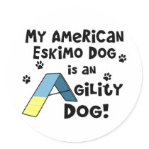 American Eskimo Dog Agility Dog stickers by MenagerieMayhem American Eskimo Dog Agility Dog stickers