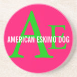 American Eskimo Dog Breed Monogram Beverage Coaster