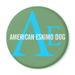 American Eskimo Dog Breed Monogram Fridge Magnets