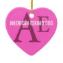 American Eskimo Dog Breed Monogram Christmas Tree Ornaments