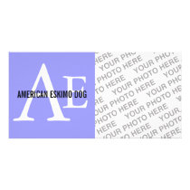 American Eskimo Dog Breed Monogram Picture Card