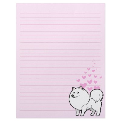 American Eskimo Dog / German Spitz Love Personalized Letterhead by CartoonizeMyPet