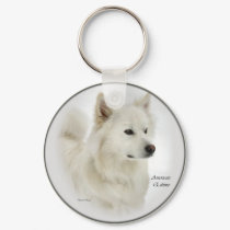 American Eskimo Dog Gifts Art keychains
