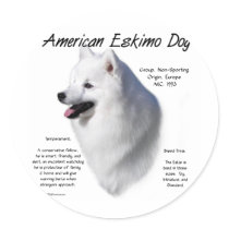 American Eskimo Dog History Design stickers by GreyWolfCreation American Eskimo Dog History Design stickers