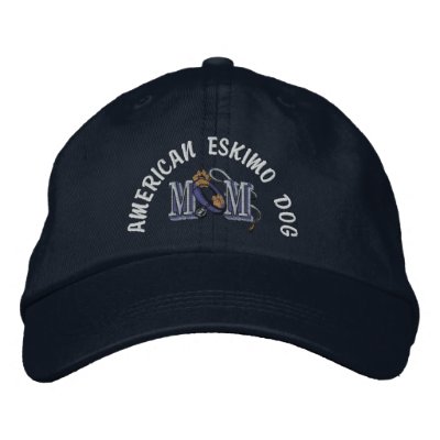 American Eskimo Dog Mom Embroidered Baseball Cap by DogsByDezign