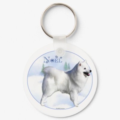American Eskimo Dog Noel - Keychain by GreyWolfCreation