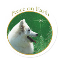 American Eskimo Dog Peace stickers by GreyWolfCreation American Eskimo Dog Peace stickers