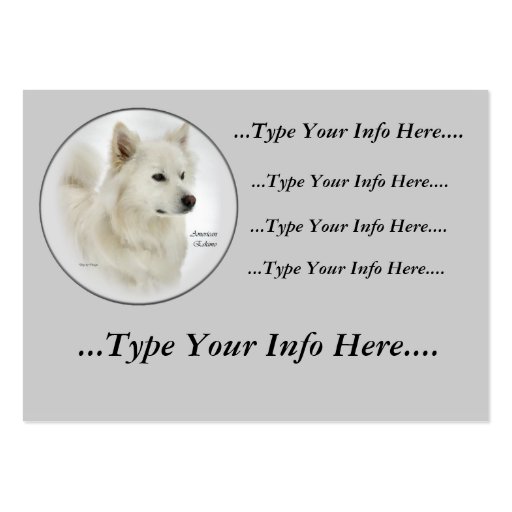 American Eskimo Dog Profile Cards Business Card Templates (front side)