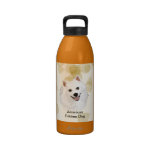 American Eskimo Dog ~ Tan Leaves Motiff Drinking Bottle