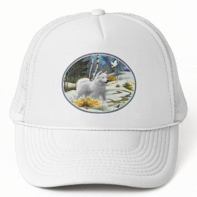 American Eskimo Winter Scene Hat by friskybiz