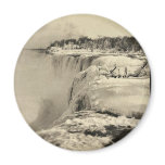 American Fall in winter, Niagara rare Photochrom Magnet