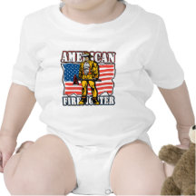 American Firefighter Baby Bodysuit
