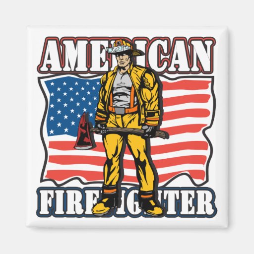 American Firefighter Fridge Magnet
