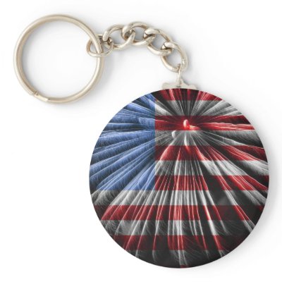 American Fireworks Flag Keychain by cshphotos