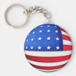 American flag 3d globe effect keychains