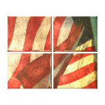 American Flag (4 panels) Wrapped Canvas Stretched Canvas Print