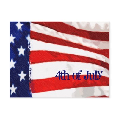 American Flag 4th of July Post Cards by Woodswalker