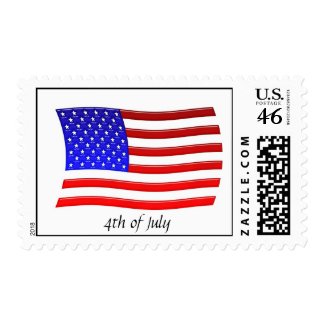 American Flag, 4th of July Stamp Template