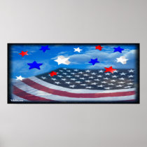 American flag abstract print
