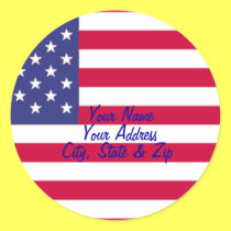 American Flag Address Label stickers