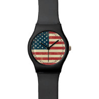 American Flag Aged Faded Watches