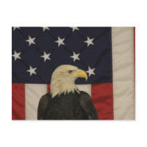 American Flag and Bald Eagle Post Card postcards