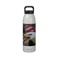 American Flag and Bald Eagle water bottle