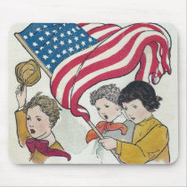 American Flag and Children mousepads