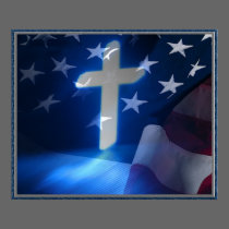 American Flag and Christian Cross, Fascism posters