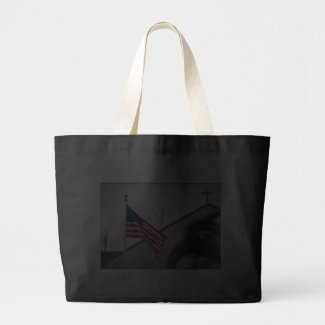 American Flag and Crucifix Impulse Tote Bag