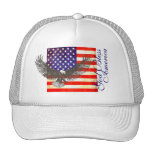 American flag and eagle god bless america hat
