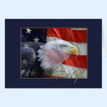 American Flag and Eagle Thank You Card cards