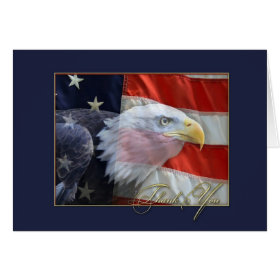 American Flag and Eagle Thank You Card