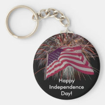 American Flag and Firework Keychains